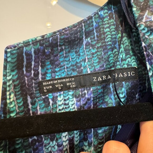 Zara Blue Fit & Flare Cocktail Dress – Size S - Picture 14 of 14